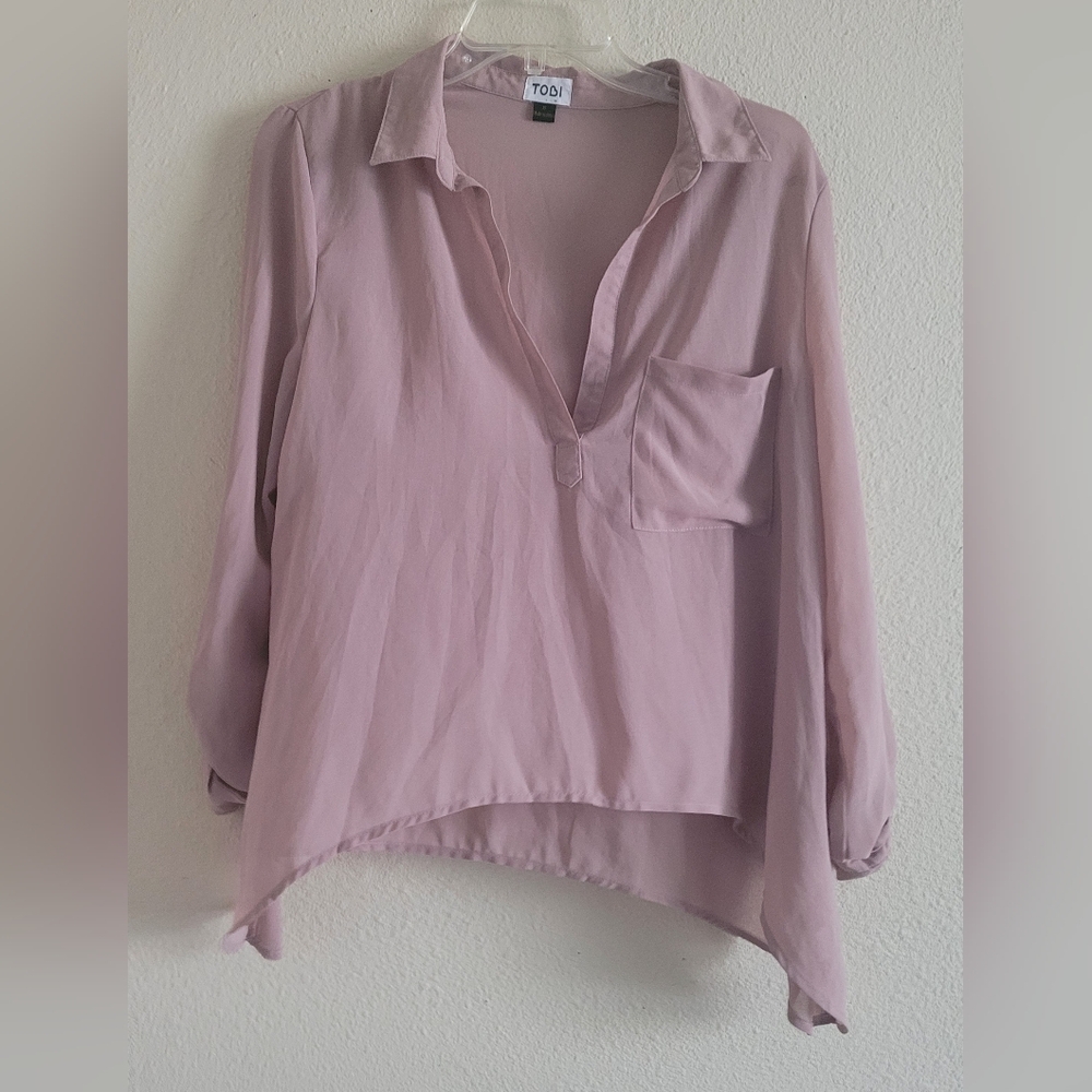 Tobi Sz Small V-Neck Long Sleeve Blouse